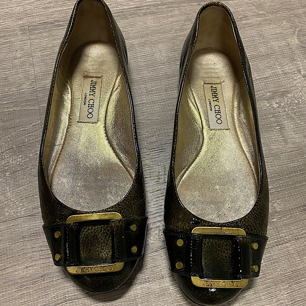 Jimmy Choo Made in Italy Women’s Buckle Flats SZ 38.5